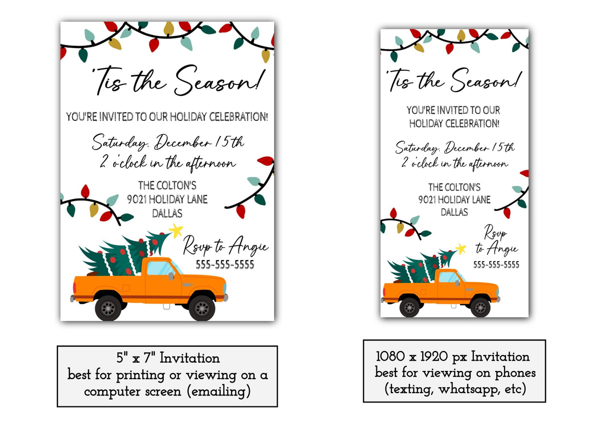 Christmas Party Invitation Template - Digital & Printable