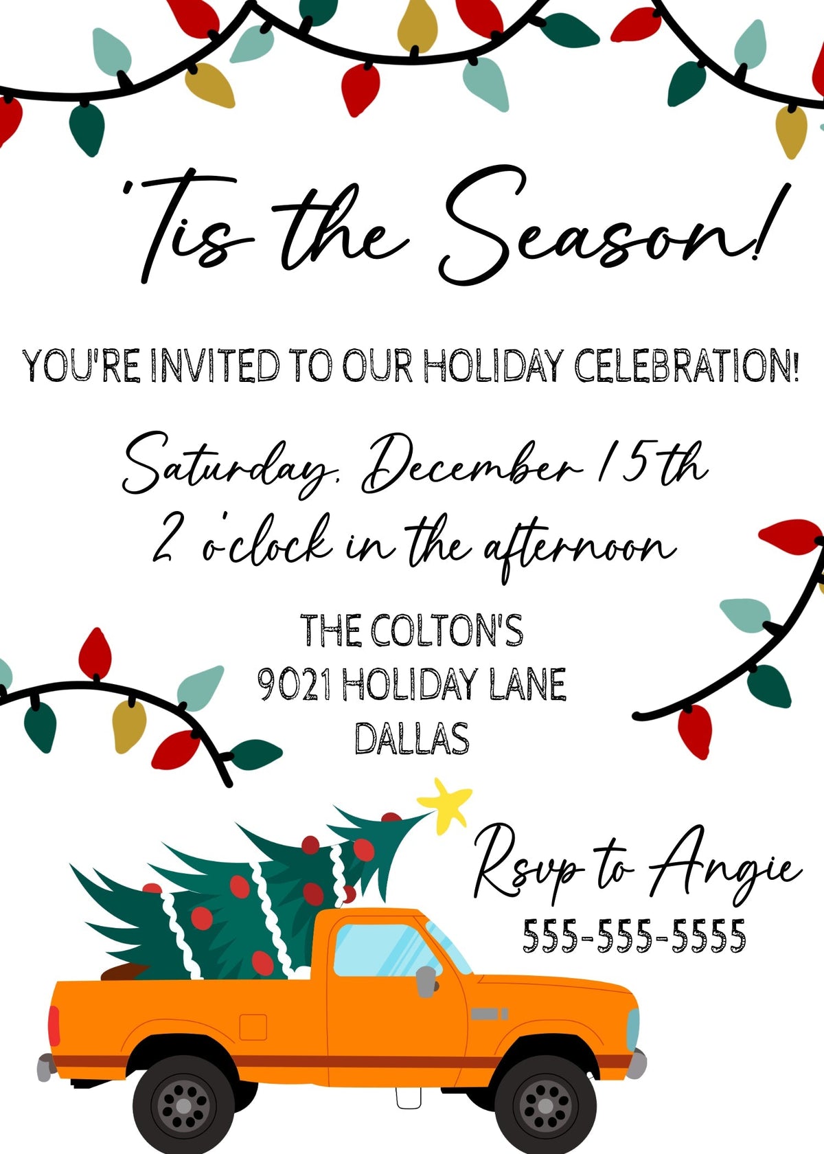 Christmas Party Invitation Template - Digital & Printable
