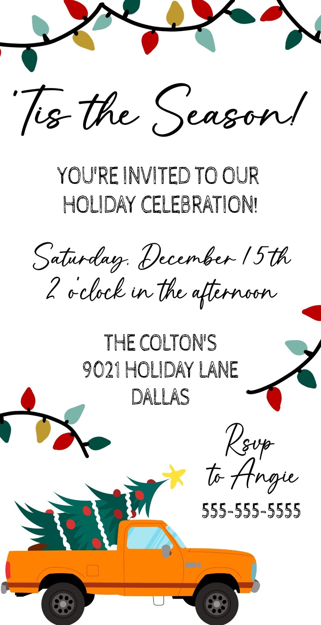 Christmas Party Invitation Template - Digital & Printable