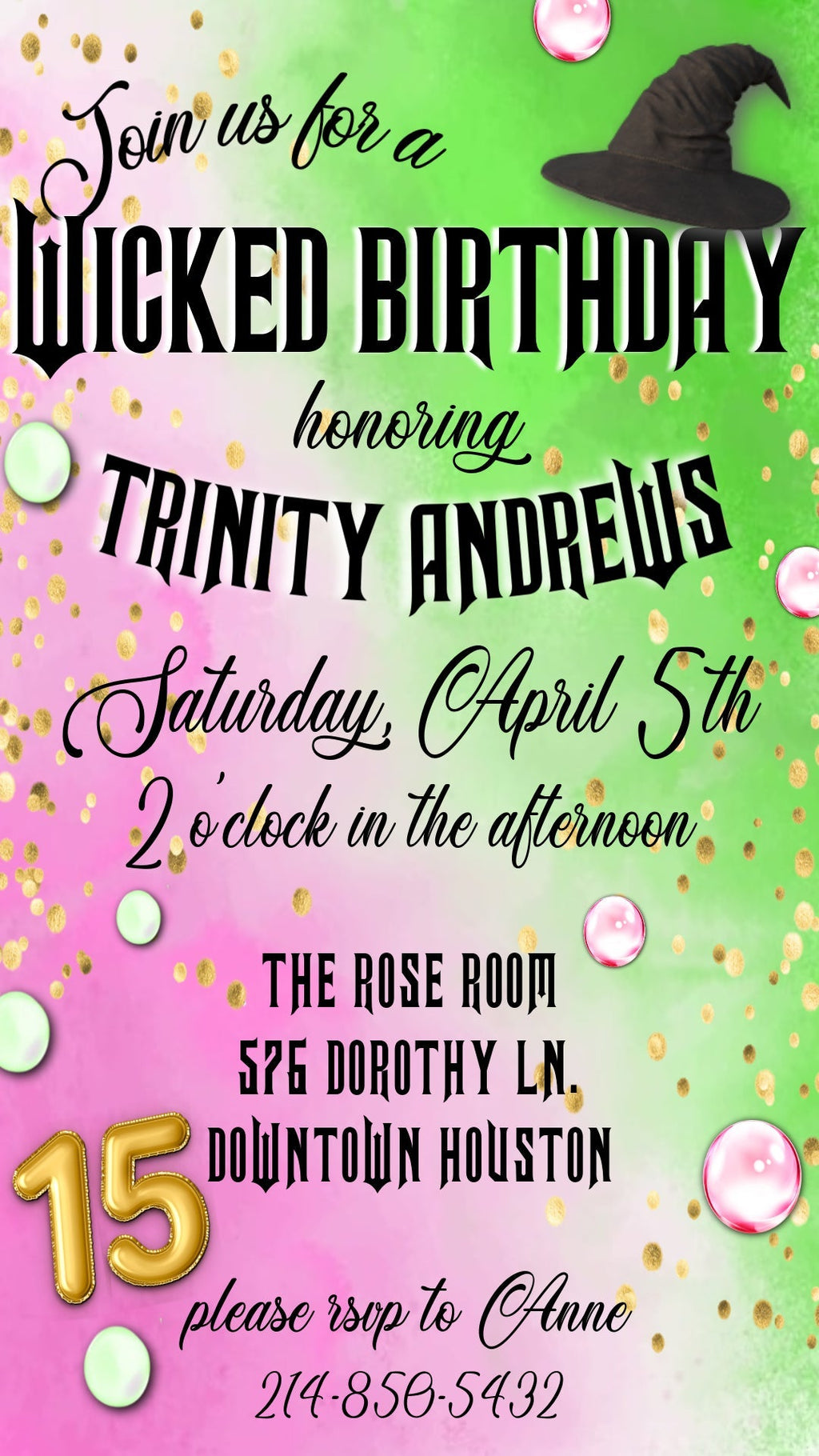 Wicked Birthday Party Invitation Template - Printable & Digital